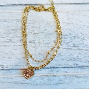 Chic Gold Initial “L” Heart bracelet